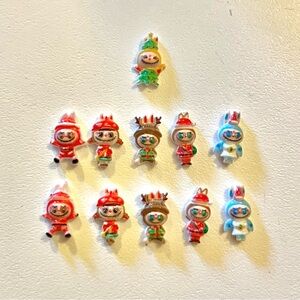Festive Labubu Figurine Nail Set   (Set of 11 w/ 1 bonus figure)